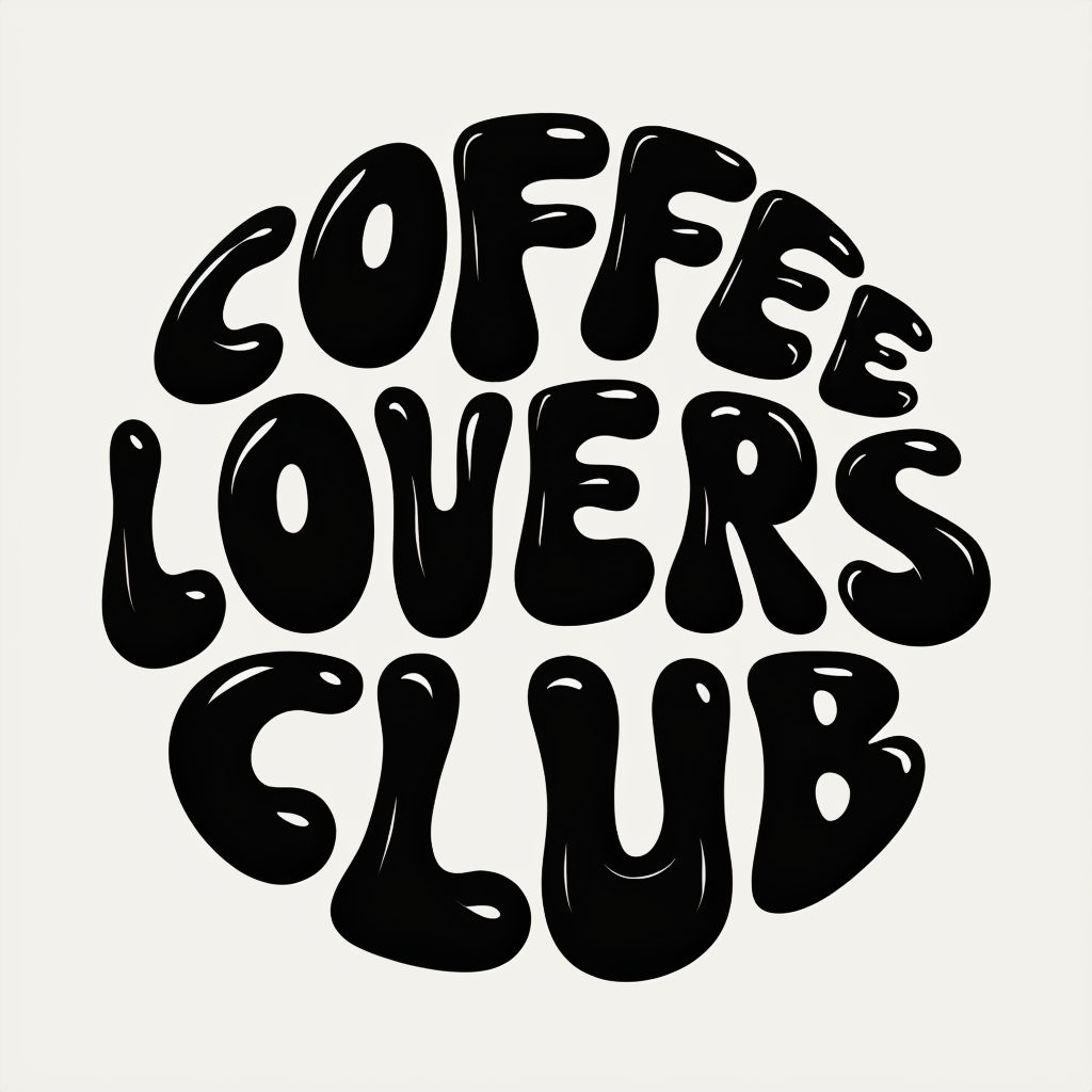 Круглый типографический логотип кофейного клуба